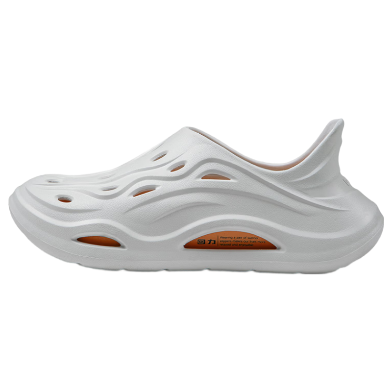 Warrior Official Men's Summer 2026 Outdoor Hole Shoes Full Coverage Water Shoes White Orange Size 42