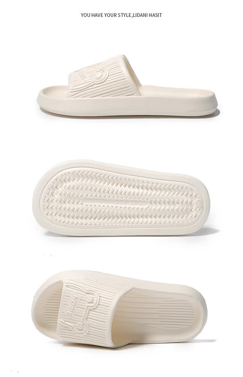 Qiumuxi Women's EVA Soft Sole Home Bathroom Shower Slippers Durable Casual Non-Slip Silent Couple Flip Flops 13