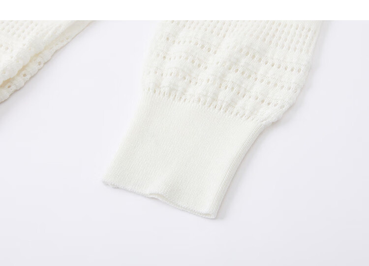 Demana [With Mulberry Silk and Wool] Spring Elegant Hollow Stripe Batwing Sleeve Elastic Slim Knit Sweater for Women Premium 17