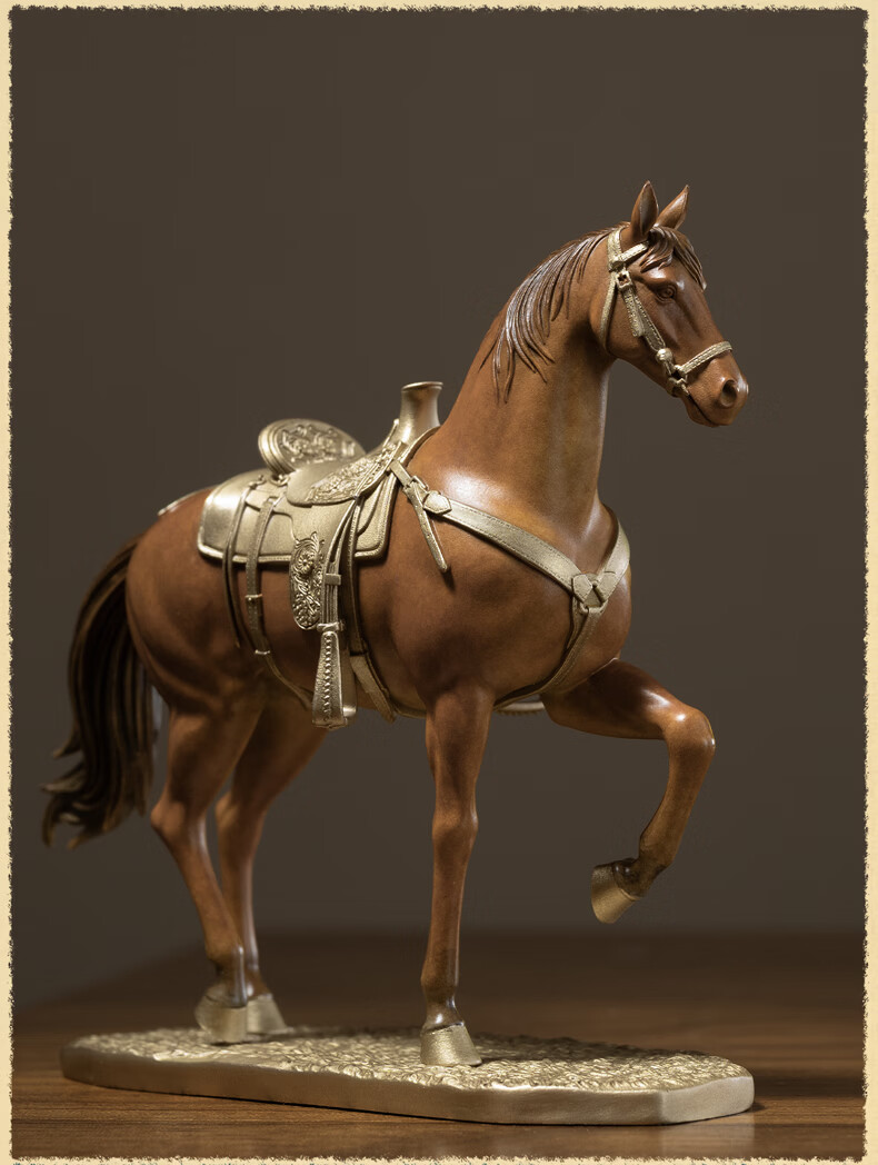 Master Tong "Saddle Breeze (Small)" Office Desktop Copper Horse Ornament Home Decor 11