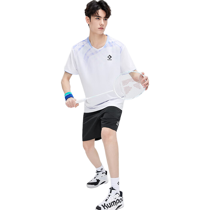 KUMPOO KW-4107 Men's Light Purple Quick-Dry Breathable Badminton Competition Jersey 2XL