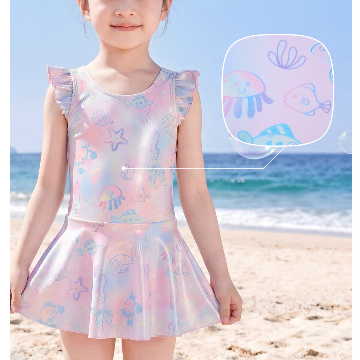 361° Kids Girls One-Piece Skirted Swimsuit Breathable Comfortable Princess Style Toddler Swimwear for Hot Springs and Swimming 11