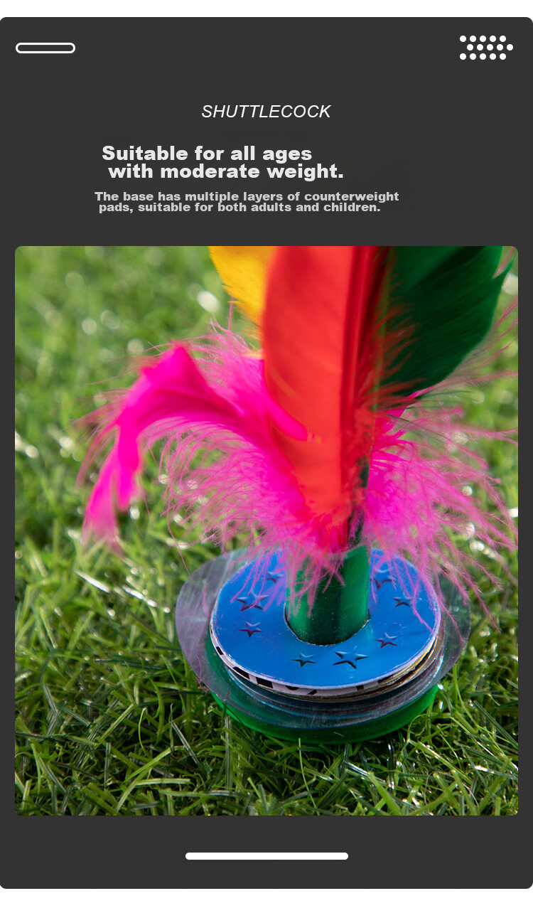 Duweike Large Goose Feather Shuttlecock, Colorful Competition Shuttlecock with Tendon Bottom And Flower Key, Children's Shuttlecock, Pack of 15 5
