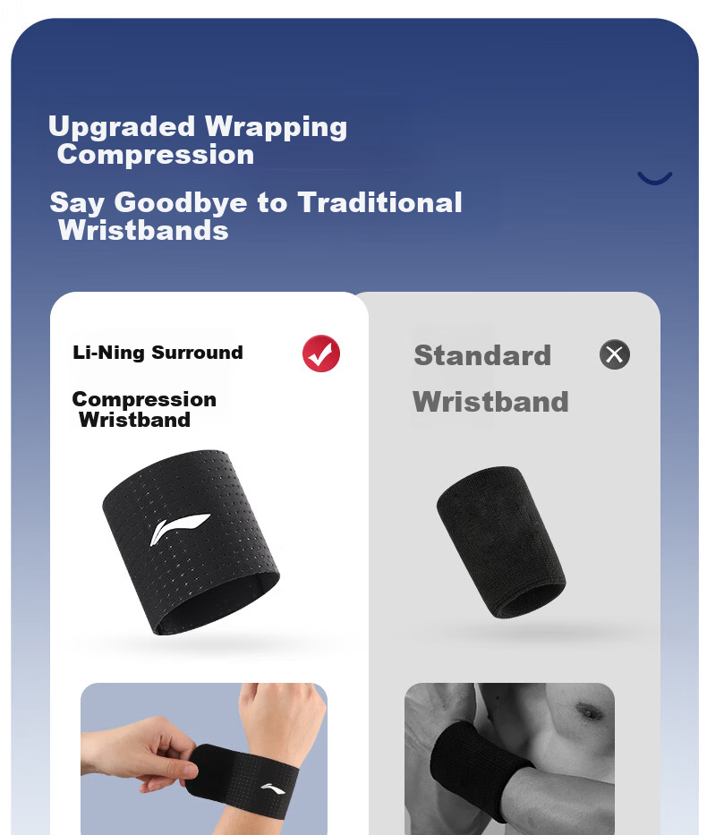 LI-NING Wrist Support Fitness Tendonitis TFCC Compression Wrist Protection Sprain Injury Prevention Unisex Badminton Wrist Guard 17