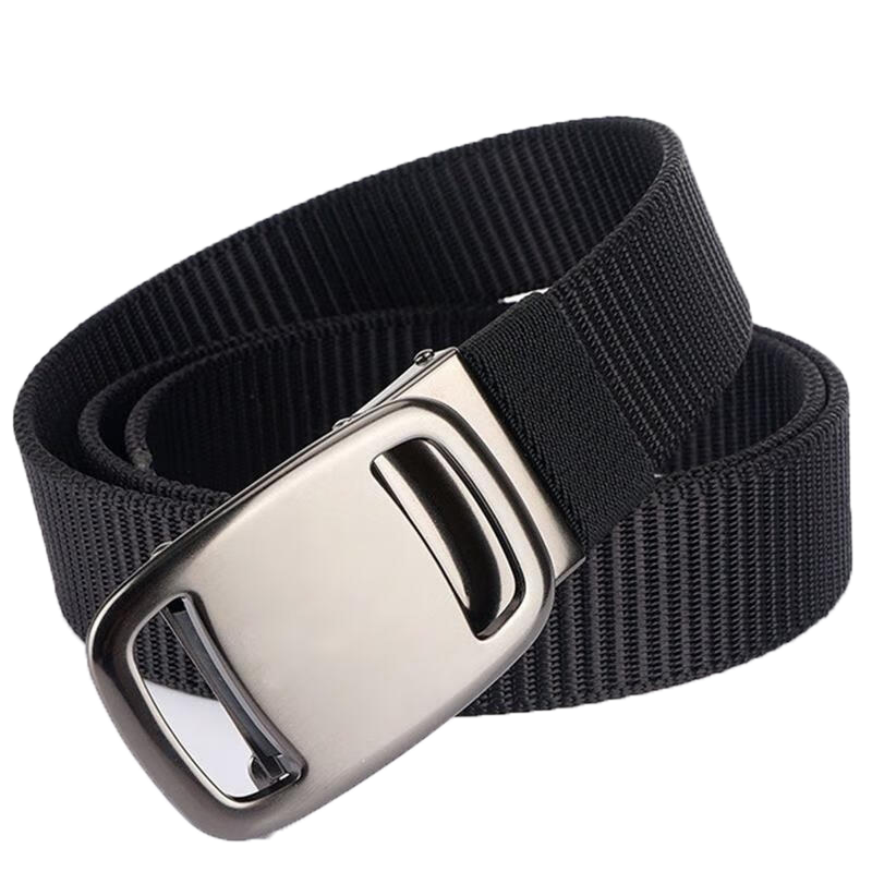 HOCR Men's Canvas Belt Automatic Buckle Fashion Casual Tactical Denim Belt for Young and Middle-aged