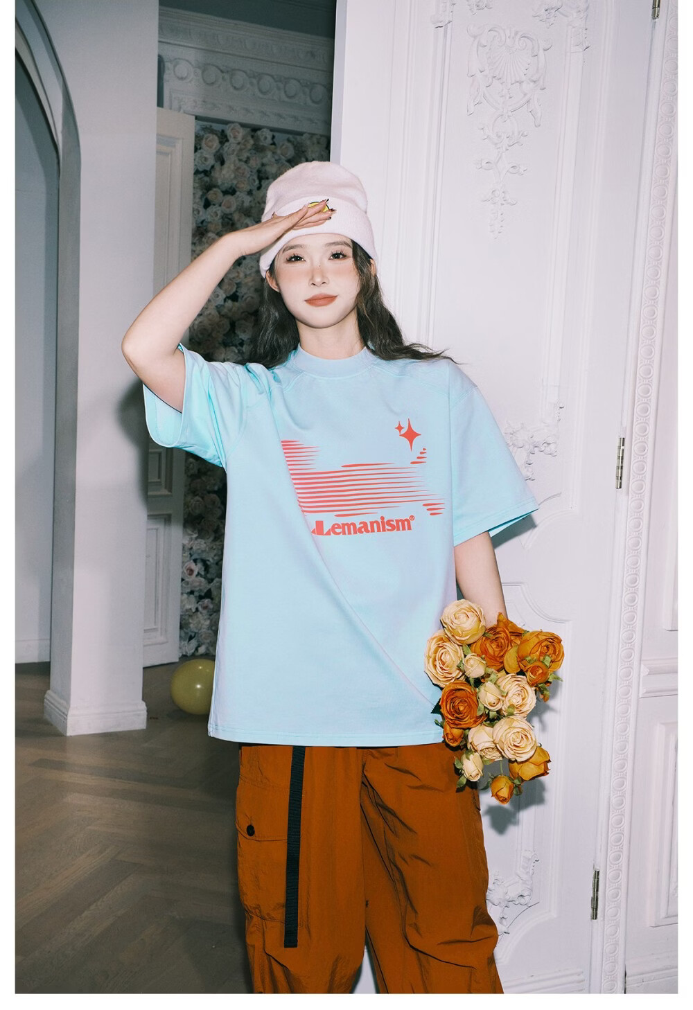 LEMANISM 300g Heavy Phantom Puppy Short Sleeve T-Shirt Men 2026 Summer Couple Half Sleeve Tee Women Black S 11