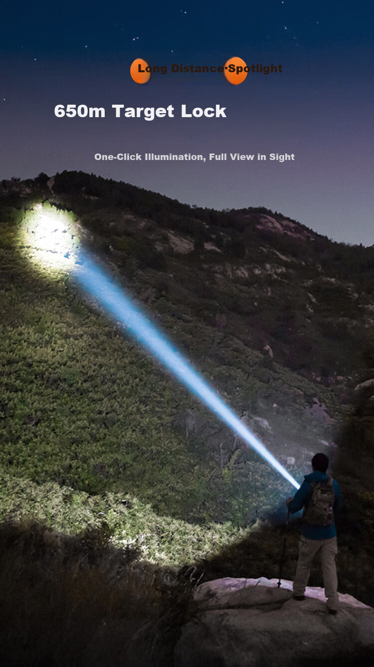 SupFire High-Power Flashlight Long Battery Life Outdoor Survival Ultra-Bright Lumen Home Outdoor Lighting Emergency Long-Range Spotlight 4