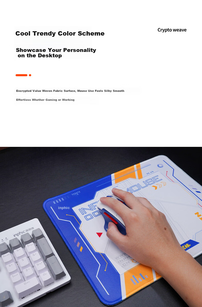 INPHIC PD60 Mouse Pad M6P Mecha Gaming Office Mouse Pad Natural Rubber Non-Slip Washable 1