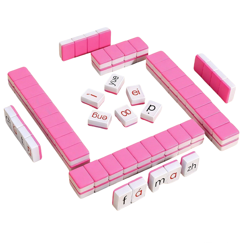 SHIGUANGXUE Pinyin Mahjong Children's Alphabet Early Education Educational Board Game Toy Logic Chinese Pinyin Mahjong Parent-Child Interaction