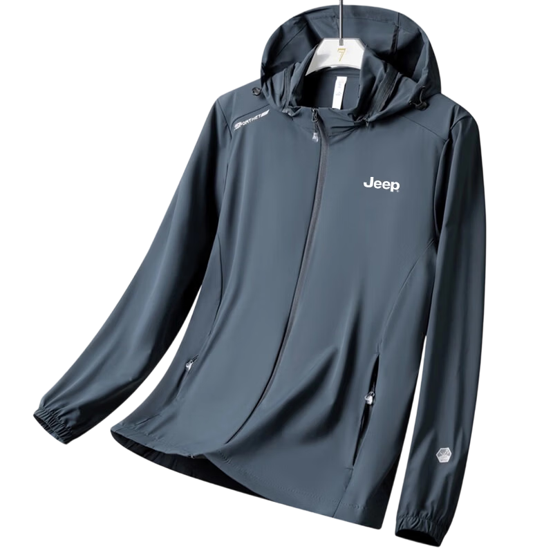 JEEP Father's Day Gift Men's Summer Long Sleeve Sun Protection Jacket Outdoor Sports Hooded Skin Jacket