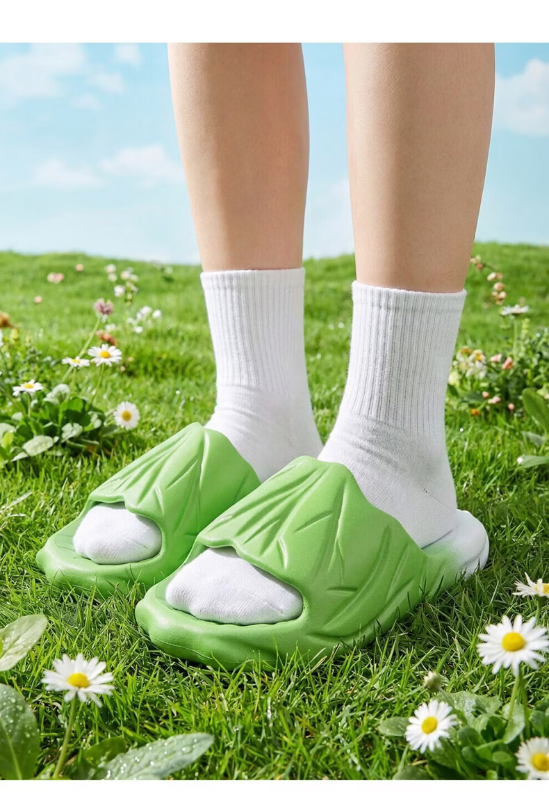HIPANDA Cabbage Outdoor Slippers Women Non-Slip Thick Sole Height Increasing Soft Indoor Home Shower Men Flip Flops 8