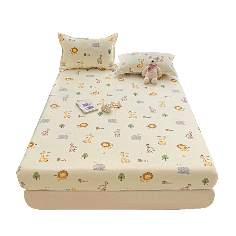 Hongdou 100% Cotton Fitted Sheet Mattress Protector Cover Pure Cotton Bed Cover 1.5x2m