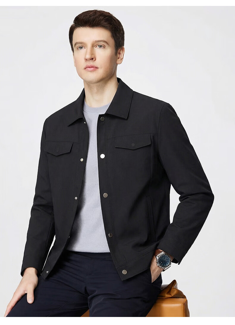 Shanshan [UPF50+] Sun Protection Anti-Wrinkle Men's Spring Business Polo Collar Executive Casual Work Jacket 10