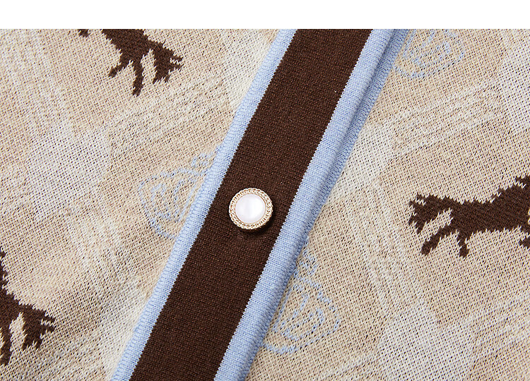 Demana【Wool/Silk Blend】Spring Smart Colorblock Jacquard Slim Knit Cardigan for Women Premium 8