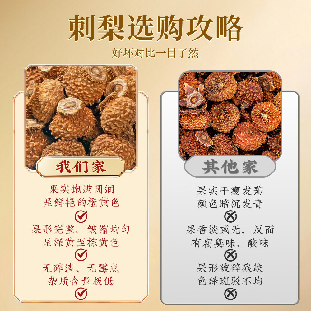 福茗源茶叶养生茶 刺梨干 贵州特产精选大颗粒脱刺富含Vc泡水喝罐装250g