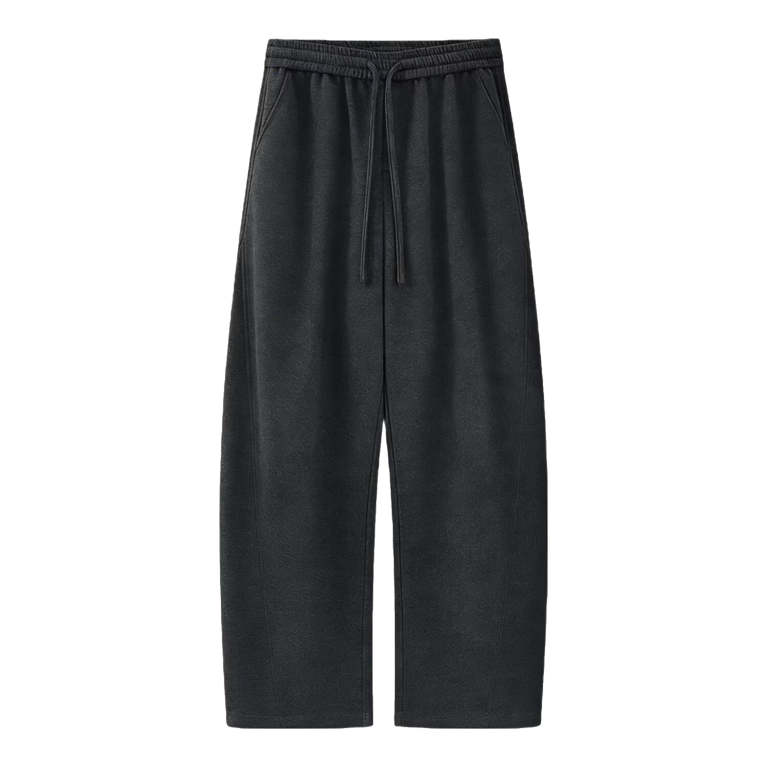 ICH MODE Women's American Style Sweatpants Sports Pants Spring Autumn New Loose Wide-Leg Casual Pants Curved Cut Navy Blue L