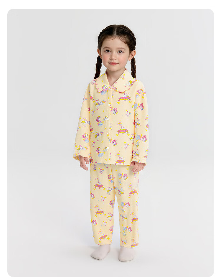 Balabala Kids Pajama Set Girls' Homewear 2026 New Spring Cotton Princess Cute Delicate Skin-friendly 11