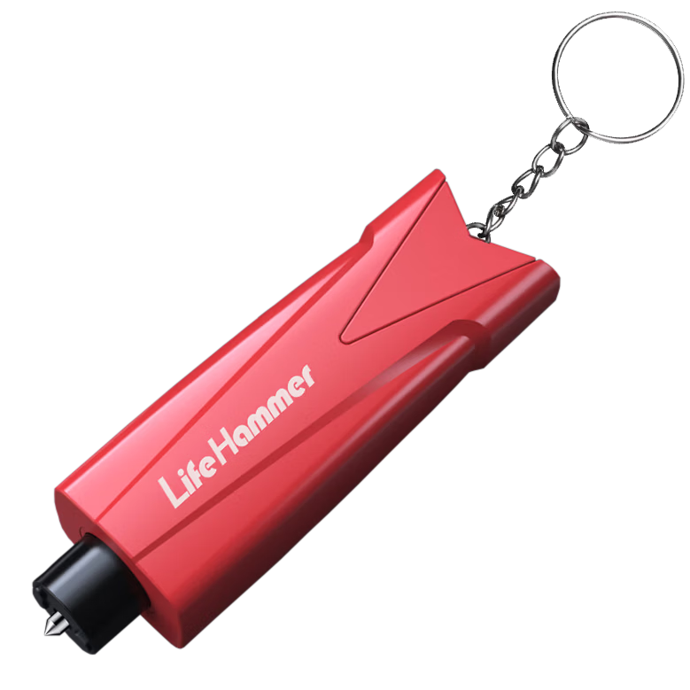 Aolin Car Escape Safety Hammer Glass Breaker Multi-Function Rescue Hammer Vehicle Window Breaker Lucky Red