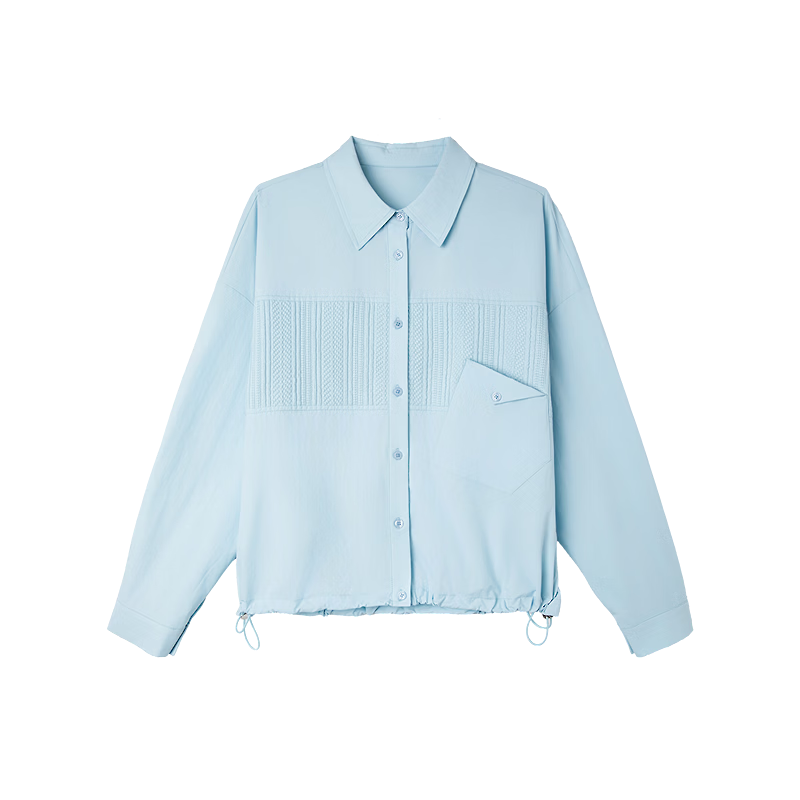 Demana [Quick-Dry Sun-Protective Solona] Spring Commuter Lapel Patch Pocket Shirt Loose Blouse Women's Top