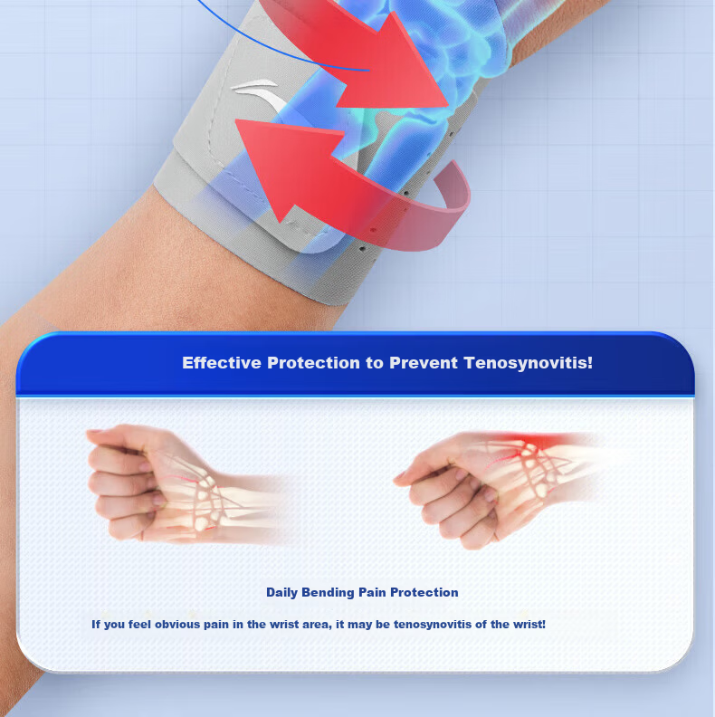 LI-NING Wrist Support TFCC Tendonitis Fitness Wrist Brace Sports Injury Stabilizer Badminton Bench Press Compression Sleeve 8