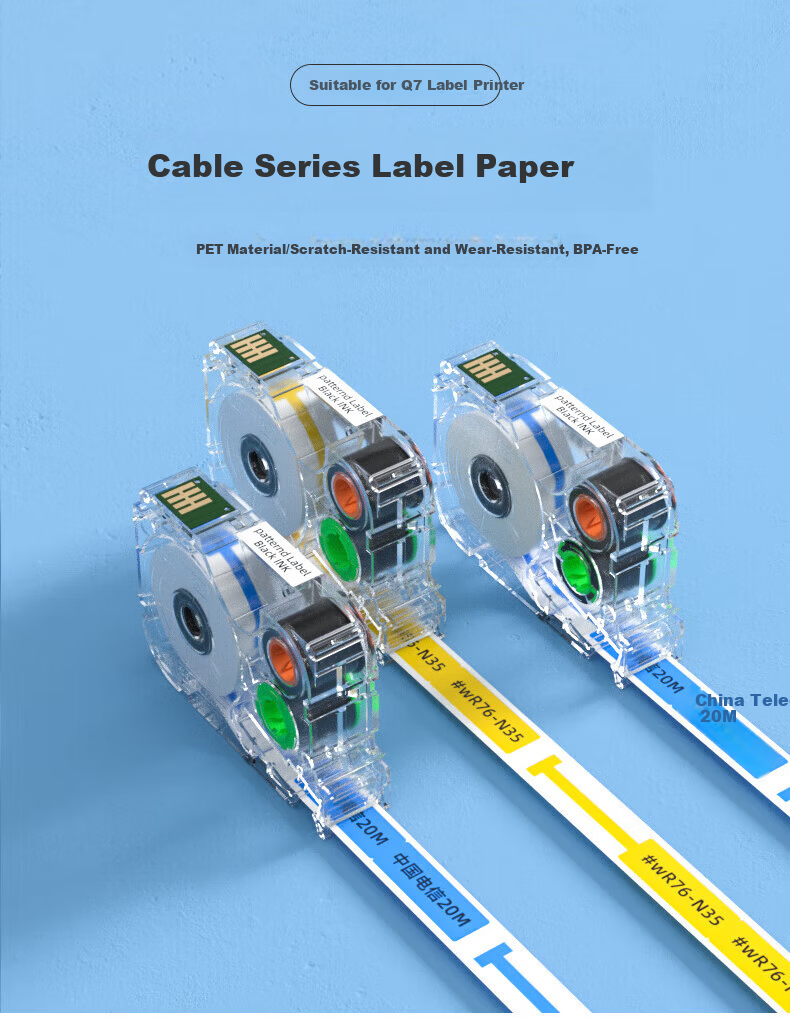 Handylabels Q Series Thermal Transfer Ribbon Label Printer Tape Heat Shrink Tube Yellow 9mm x 2m 1
