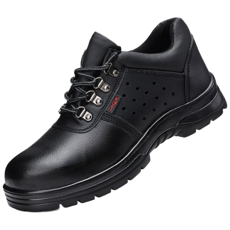 GUYISA Men's Summer Breathable Safety Work Shoes Steel Toe Anti-Smash Anti-Puncture Lightweight Comfortable Construction Shoes 8101 Size 43