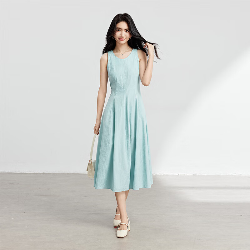 Miss Bird Women's High-End Summer Sleeveless Waist Slimming Office Fitted Tank Dress