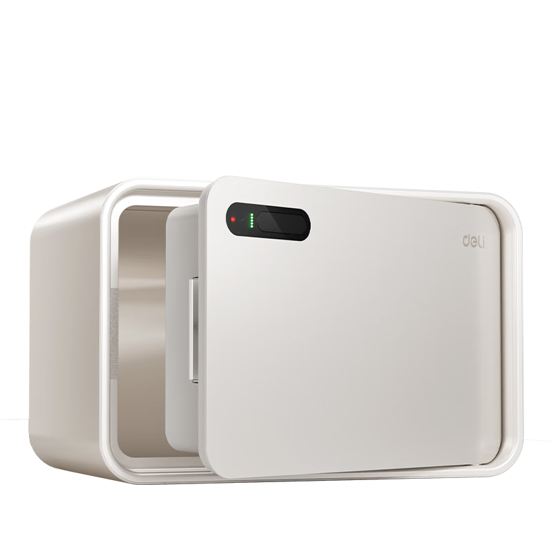 Deli Safe 26th Anniversary New Palm Vein Unlocking Safe Touch-to-Open Home Storage Box Automatic Door 20cm Stylish White