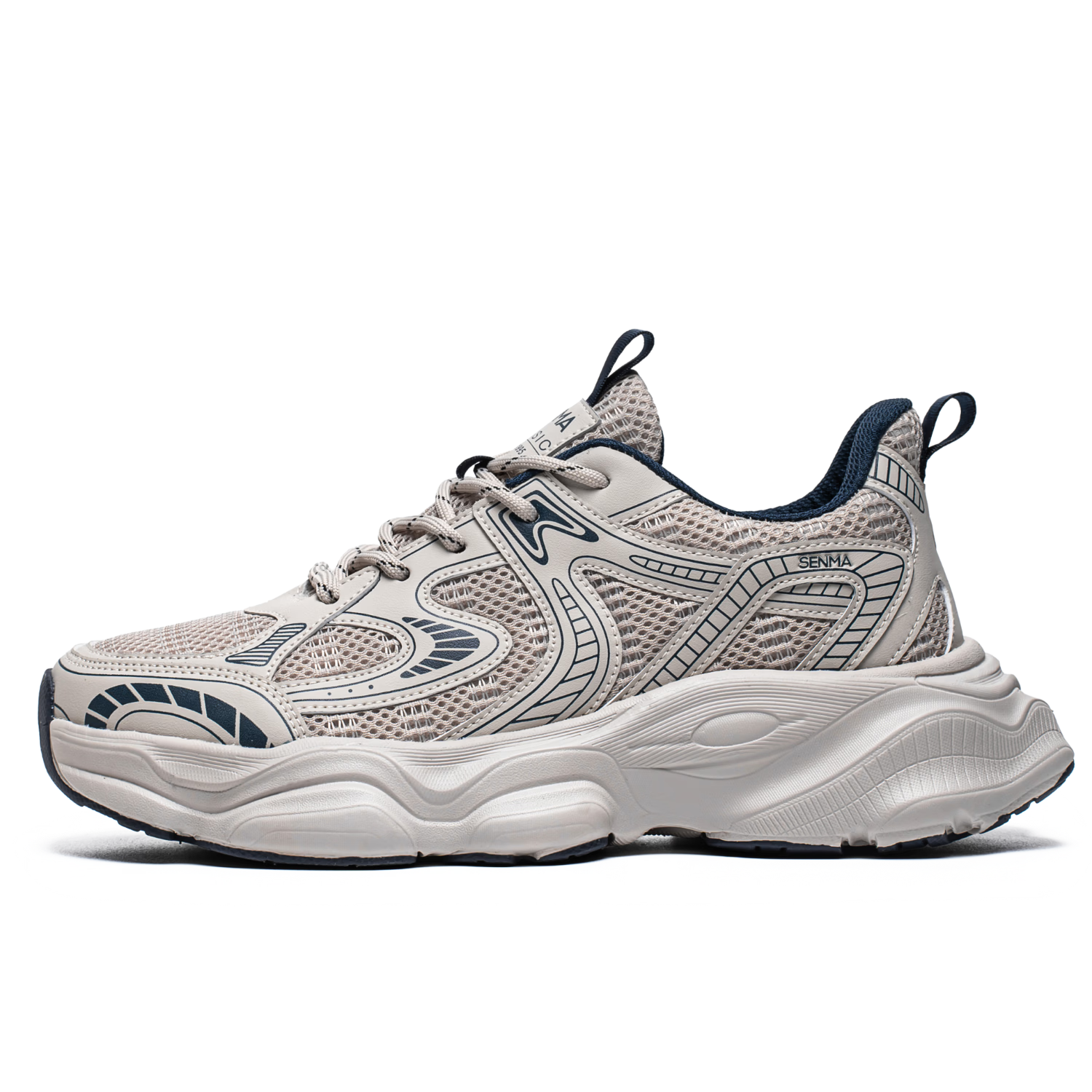 Senma Men's Summer Dad Shoes 2026 New Versatile Height-Increasing Breathable Sports Running Casual Shoes