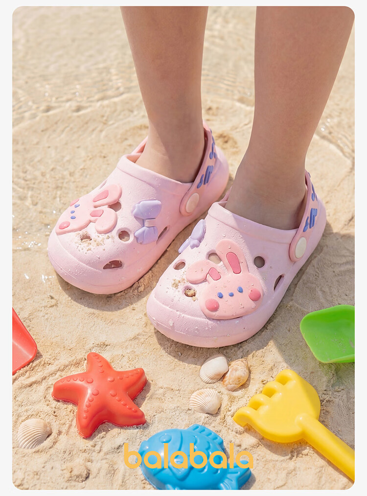 BALABALA Kids Slippers Girls Summer Cartoon Indoor Hole Shoes Cute Breathable Soft Sole Boys Beach Sandals 21