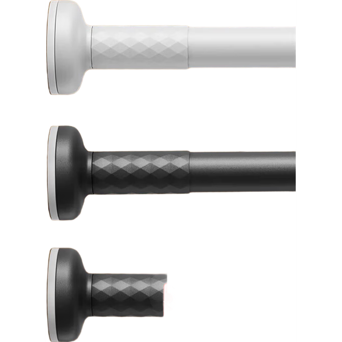 Shuixingjiafang No-Drill Extendable Rod, Shower Curtain Rod, Window Curtain Rod, Complete Set, Single Rod, Clothes Drying Rod, Support Rod, Black, 0.5-0.8 Meters