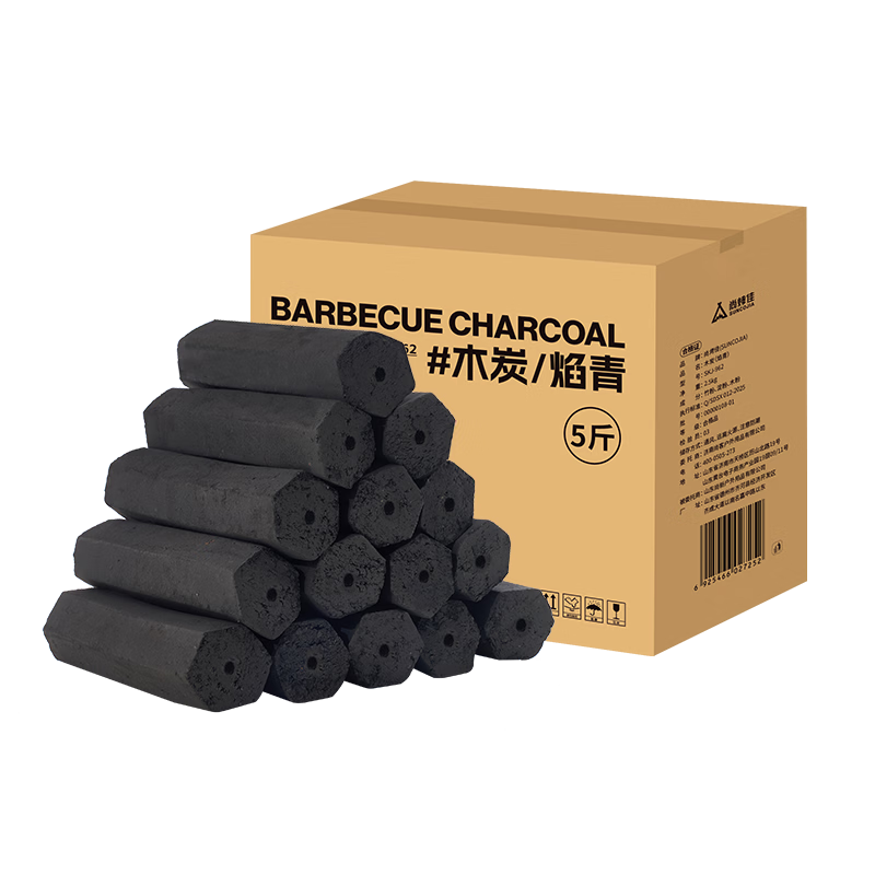 Suncojia BBQ Charcoal Bamboo Wood Charcoal Grill Fuel Hardwood Charcoal Smokeless Heating Charcoal for Hot Pot and Tea Cooking