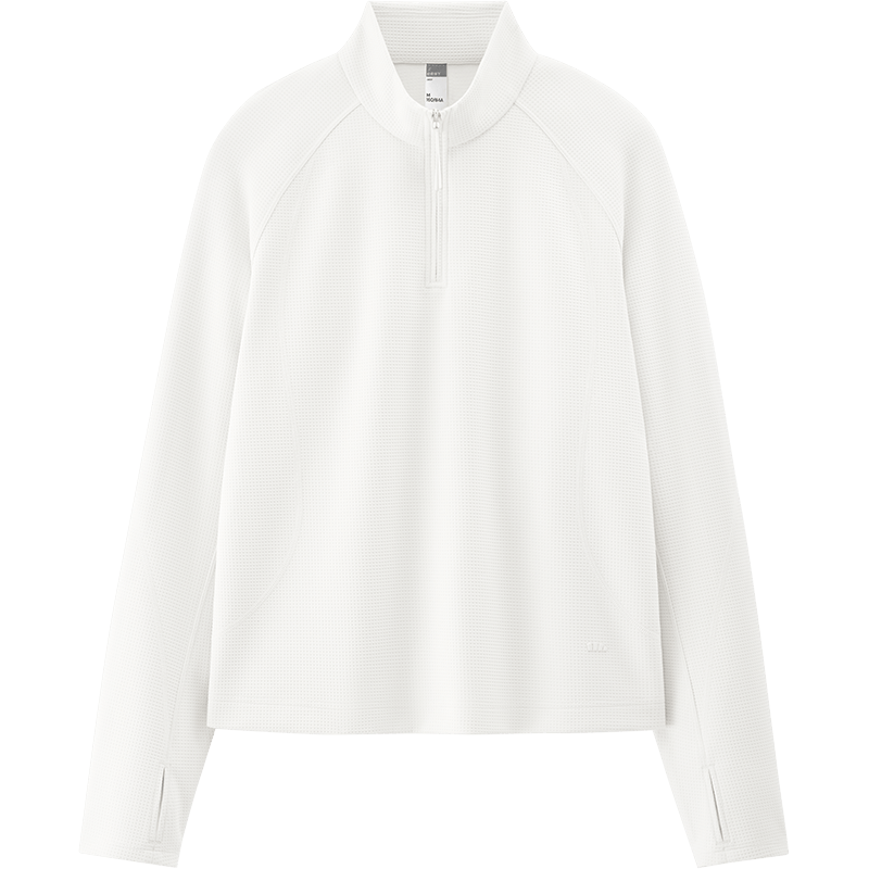 Beneunder Women's Half-Zip Quick-Dry Slim Fit Sweatshirt 26 Spring Summer New DR017 Frost Cream White XL