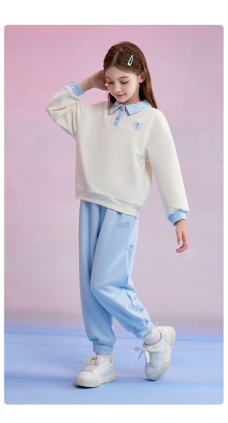 Disney Girls' Sports Set Spring Autumn 2026 New Stylish Sweatshirt and Pants Big Kids Girls' Clothing Spring Outfit 4