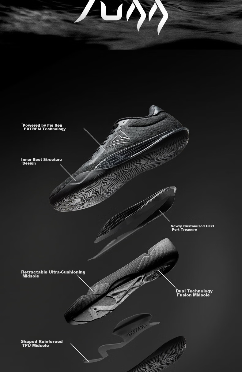 Peak Taiji Wushuang EX Men's Basketball Shoes Thin Sole Thick Sole Wear-Resistant Competition Training Outdoor Mountaineering Sports Shoes DA610001 2