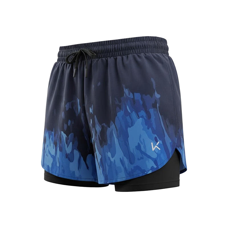Keep Men's Quick-Dry Swim Trunks Beach Shorts Water-Resistant Summer Professional Swimming Pants Blue Print 2XL