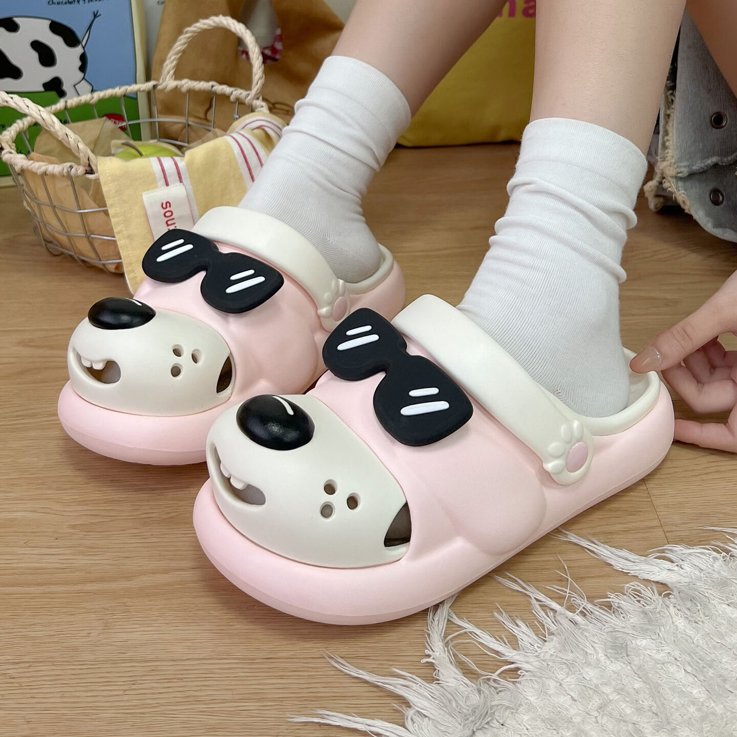YUZHAOLIN Cute Cartoon Parent-Child Kids Outdoor Closed-Toe Clogs
