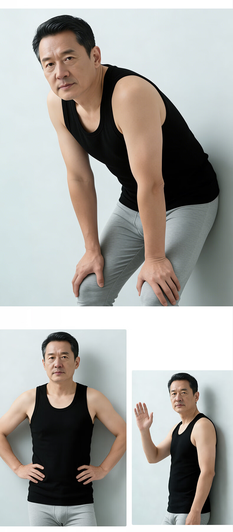 Hengyuanxiang [100% Pure Cotton] Sleeveless Tank Top for Men, Antibacterial, Middle-Aged And Elderly, Slim-Fit, Athletic Undershirt Vest 15