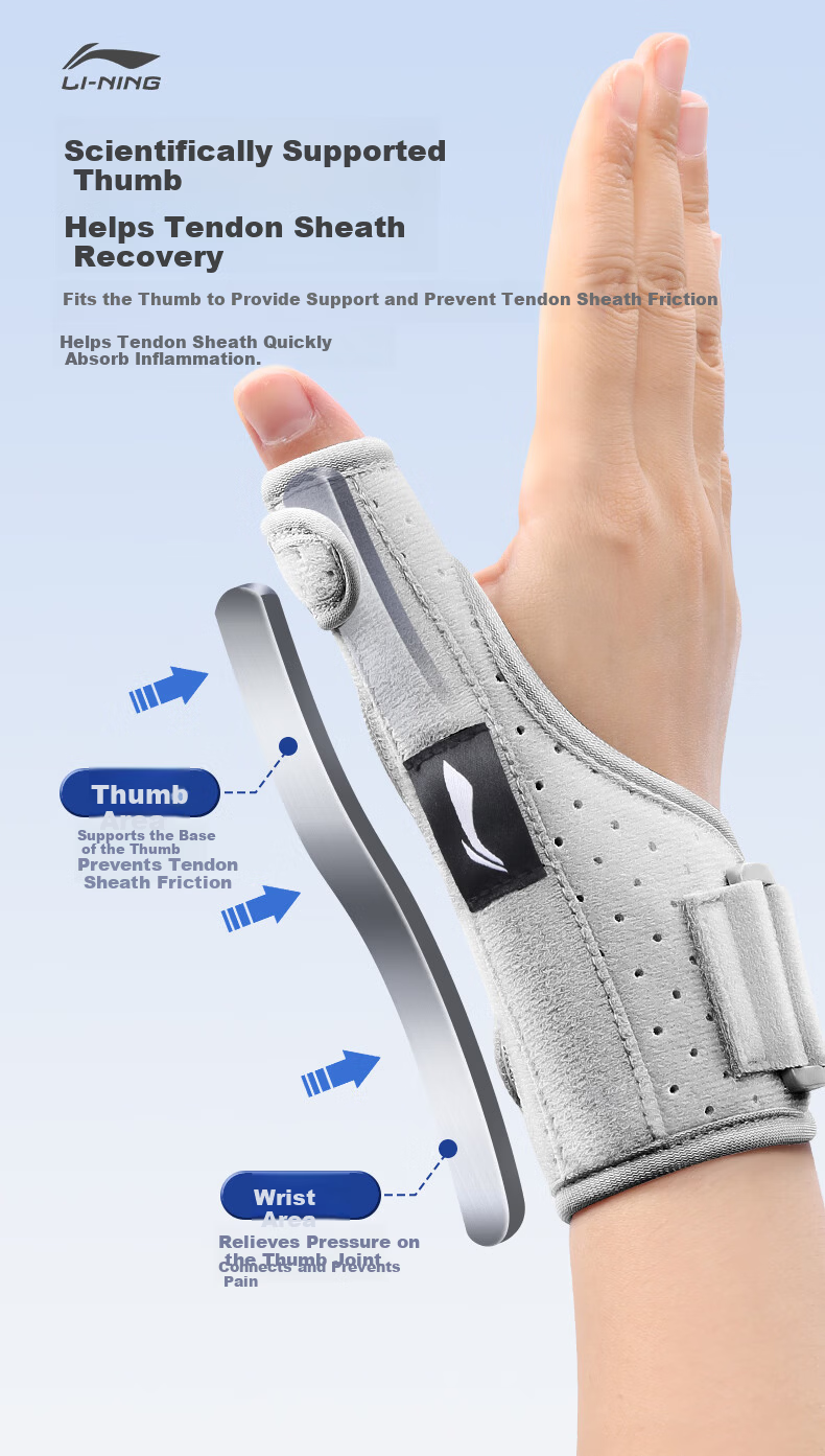 LI-NING Thumb Tendonitis Brace Thumb Fracture Stabilizer Wrist Support Splint for Mom's Hand Sprain 3