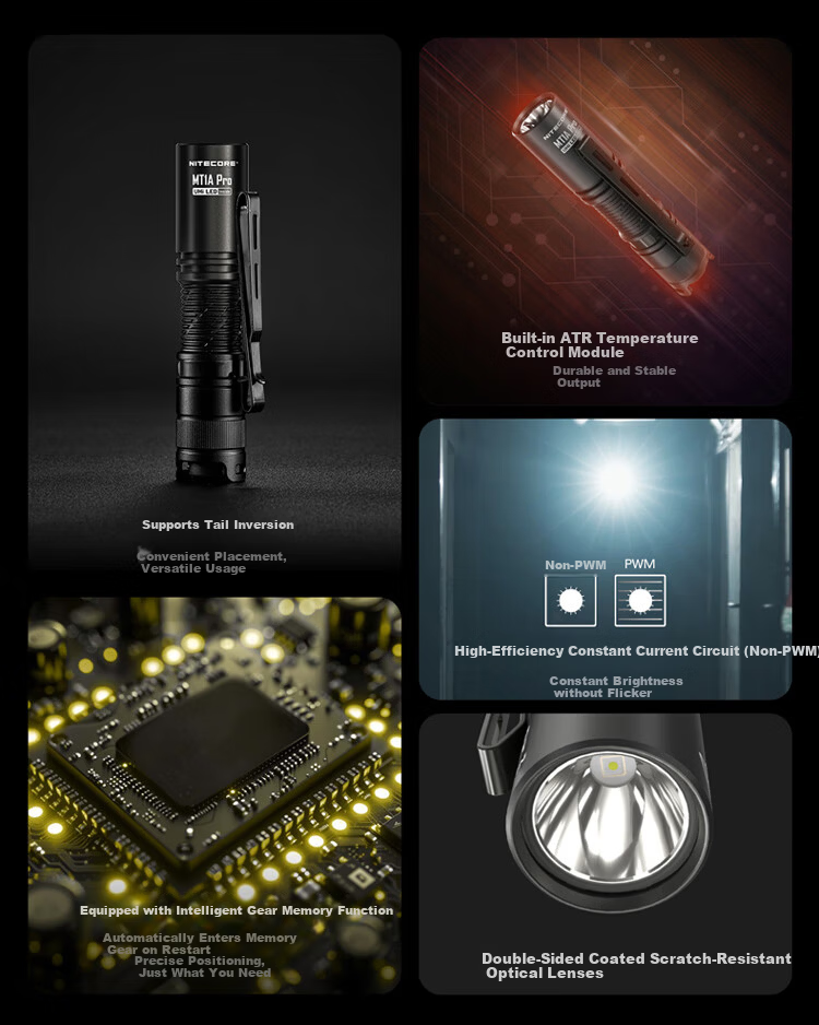 NITECORE MT1A Pro Outdoor Small Portable Rechargeable Flashlight with Replaceable Battery 8