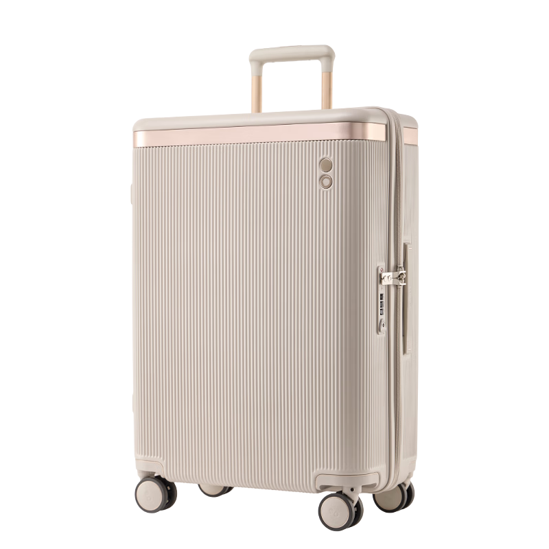 Echolac Dynasty II Large Capacity Scratch-Resistant Travel Suitcase Customizable Milk Tea Gray 24-inch PC142