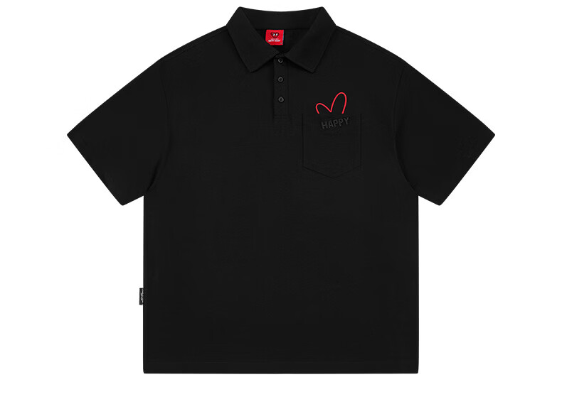 Charles Peach Heart Luxury Embroidered Couple Pure Cotton Short Sleeve Polo Shirt Summer Unisex Off-White S 11