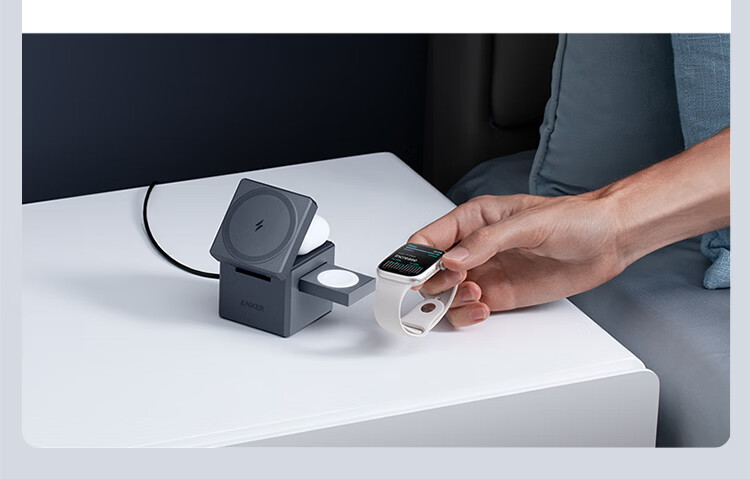 ANKER MagGo 3-in-1 15W Magnetic Wireless Charger for iPhone 17 Pro Max, Apple Watch, AirPods, Foldable, Black 10