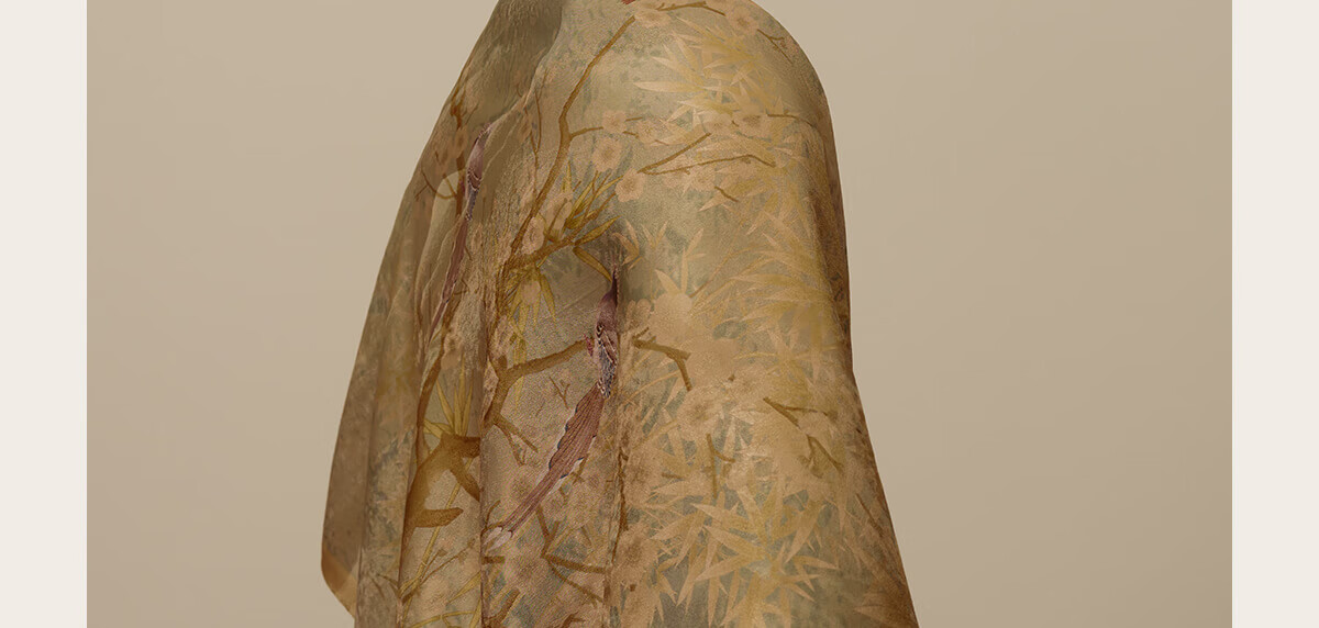 Wanshili Silk Scarf, Double-Sided Printed Large Square Shawl for Women, Cloak, Gift for Elders, Mid-Autumn Festival Present, Qie Zhi Ji 11