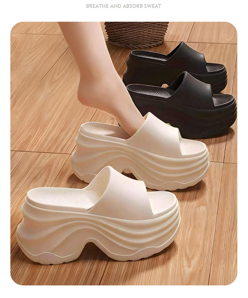 YUZHAOLIN Women's Thick Sole Fashion High Heel Beach Slippers YZ617 6