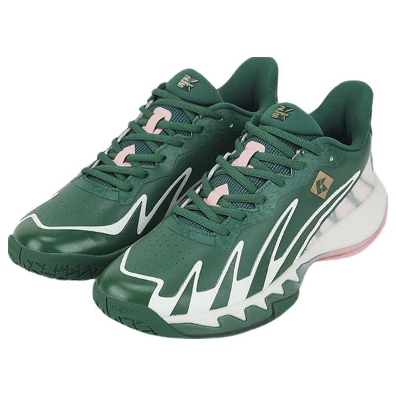KUMPOO 25th Anniversary Limited Edition Badminton Shoes Anti-Twist Non-Slip Shock Absorption Training Shoes KH-G828.25th Green/Pink Size 41