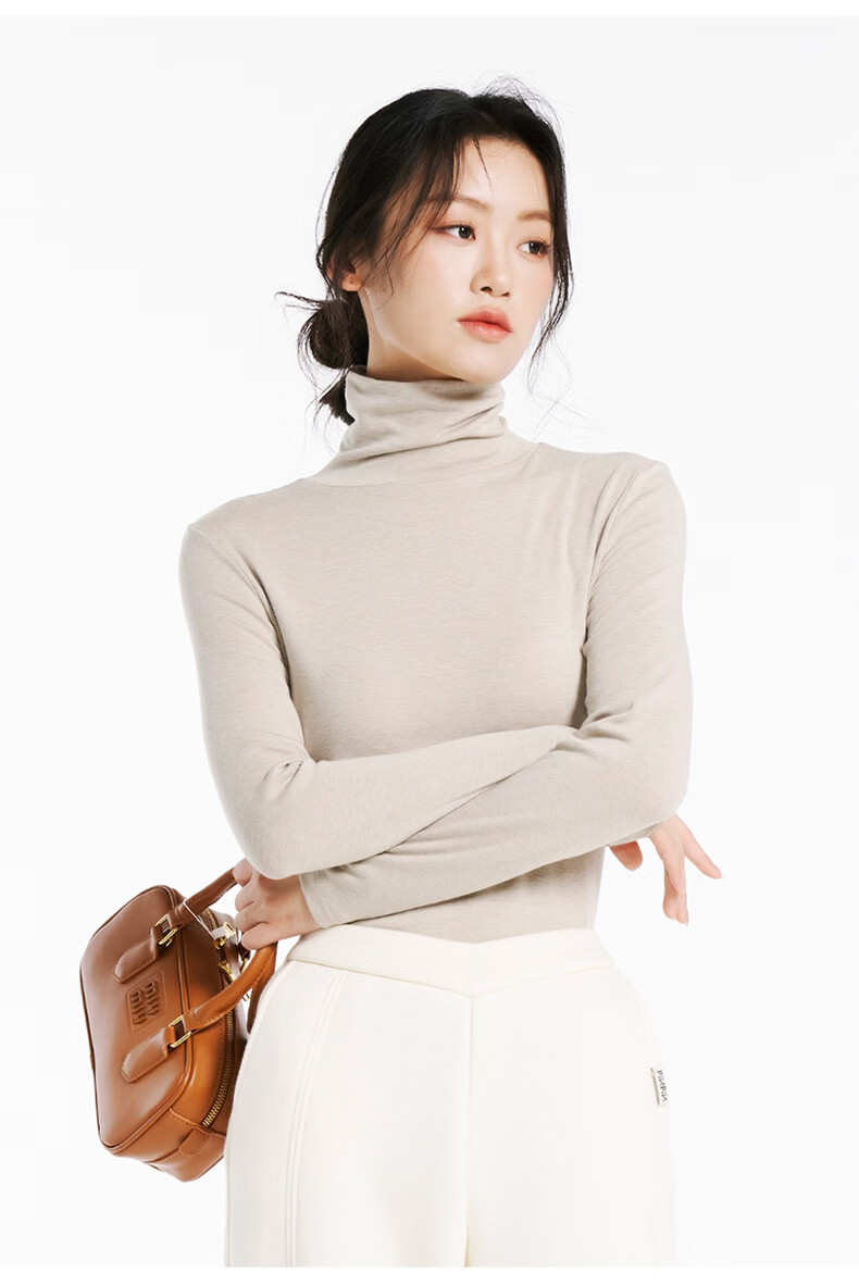 Avandi Wool Base Layer Half Turtleneck Women's Spring Thin Thermal Underwear Modal Autumn Shirt 8