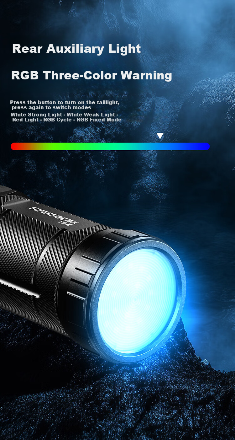 SupFire High-Power Flashlight Long Battery Life Outdoor Survival Ultra-Bright Lumen Home Outdoor Lighting Emergency Long-Range Spotlight 9
