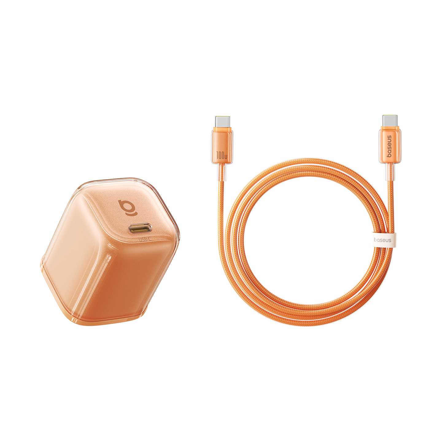 Baseus Tongxin Pro GaN Charger PD 45W/40W Fast Charger for iPhone 17 Pro Max/16/Air iPad Orange