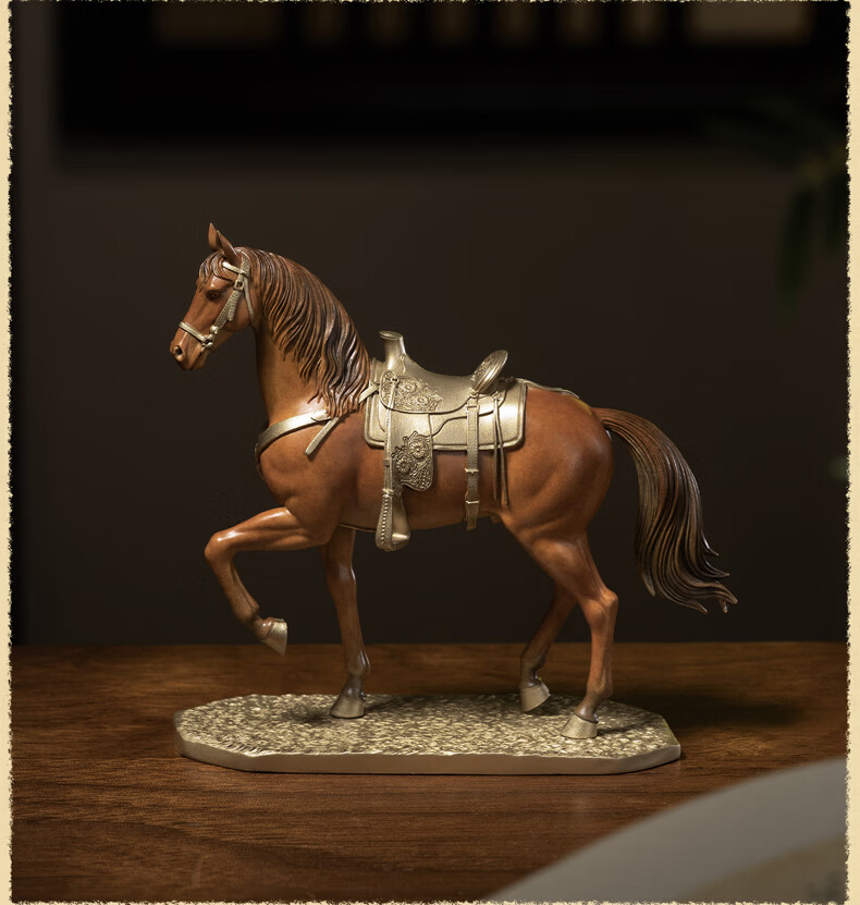 Master Tong "Saddle Breeze (Small)" Office Desktop Copper Horse Ornament Home Decor 5